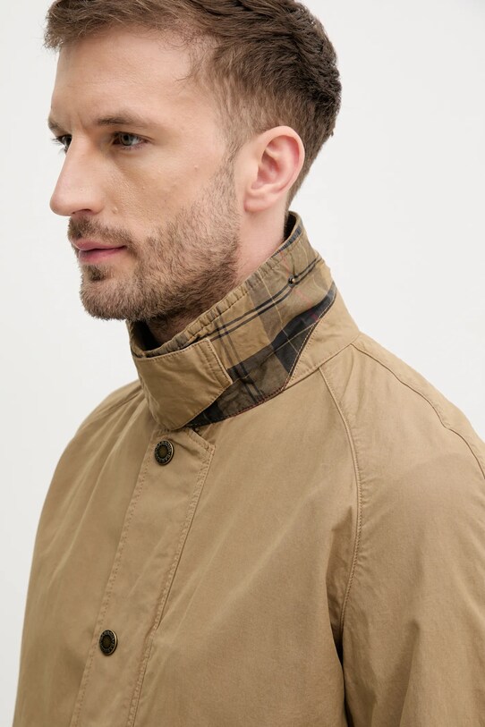 Βαμβακερό μπουφάν Barbour Tracker Casual πράσινο MCA0978