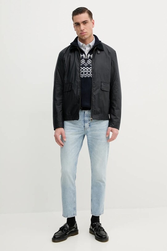 Βαμβακερό μπουφάν Barbour Newbury Wax Jacket MWX2449 σκούρο μπλε SS25