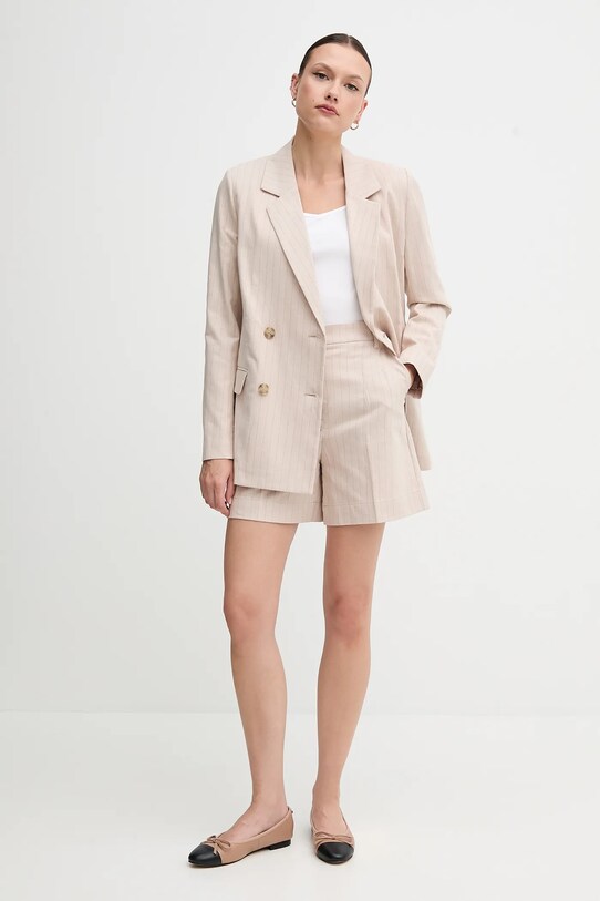 Blazer με μείγμα λινών United Colors of Benetton 29KBDW033 μπεζ SS25