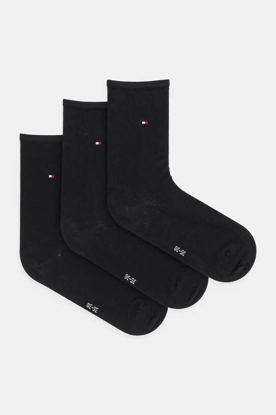 Κάλτσες Tommy Hilfiger 3-pack ψηλές κάλτσες μαύρο 701233828