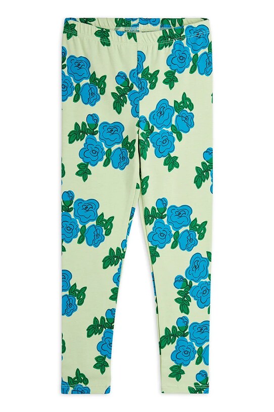 Παιδικό βαμβακερό κολάν Mini Rodini Blue roses βαμβάκι πράσινο 2523011875