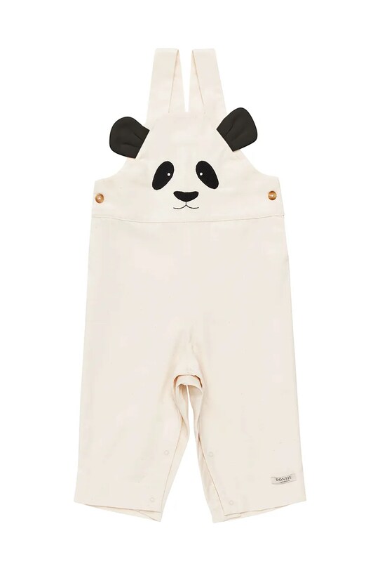 Βρεφική σαλοπέτα Donsje Kladi Overalls Panda ύφασμα μπεζ 3036601