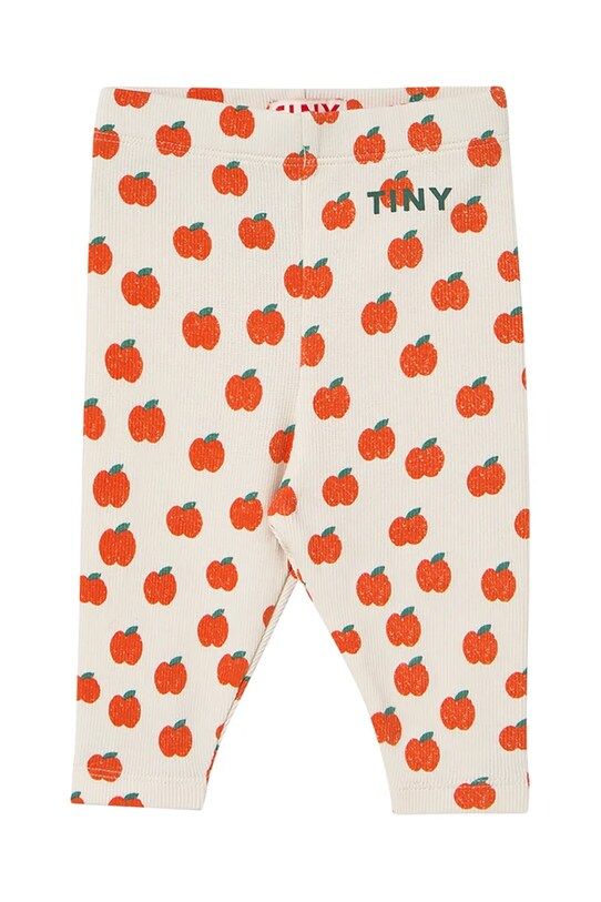 Κολάν μωρών Tinycottons APPLES BABY RIB PANT στάμπα μπεζ SS25.348
