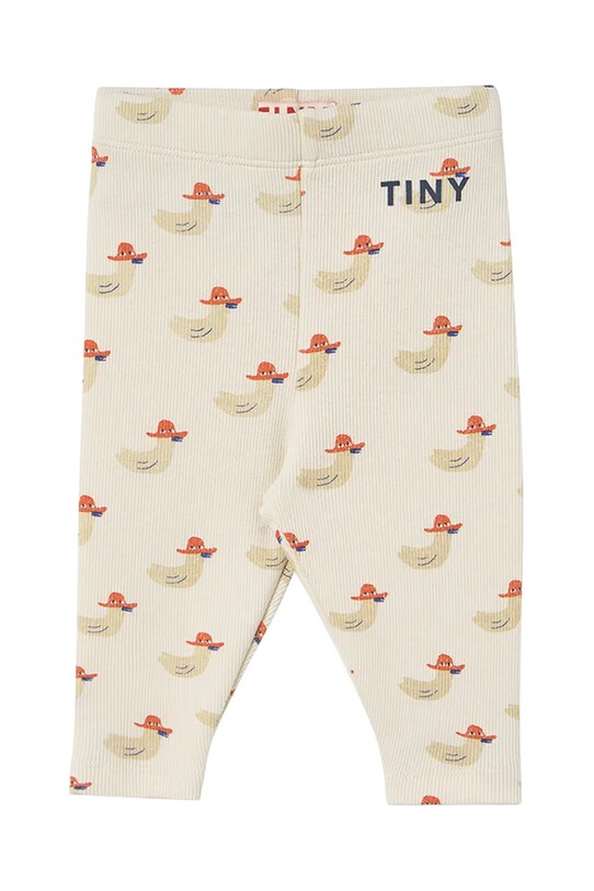 Κολάν μωρών Tinycottons DUCKS BABY RIB PANT στάμπα μπεζ SS25.360