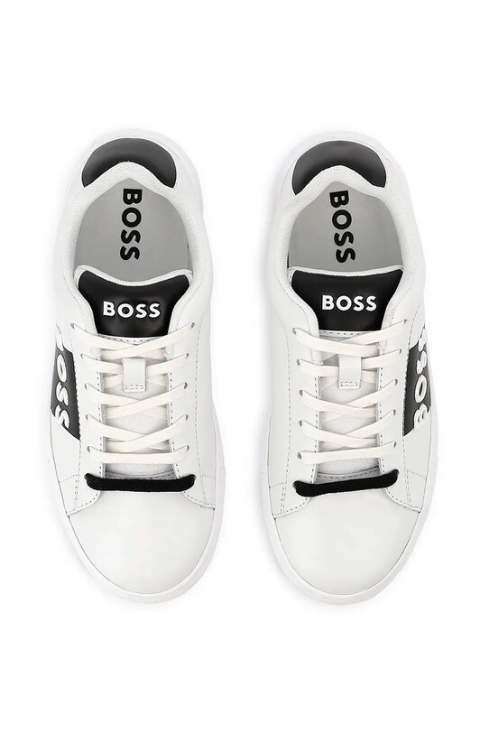 Παιδικά δερμάτινα αθλητικά παπούτσια BOSS λευκό J51650.36.41
