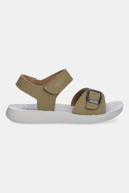 Παιδικά σανδάλια από δέρμα nubuck Geox LIGHTFLOPPY J45GQD.00032.28.35 πράσινο SS25