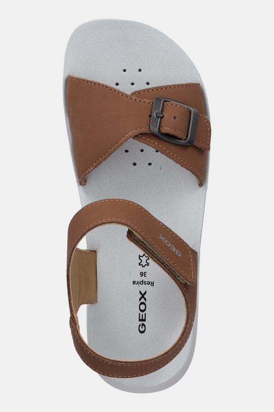 Παιδικά σανδάλια από δέρμα nubuck Geox LIGHTFLOPPY καφέ J45GQD.00032.36.39
