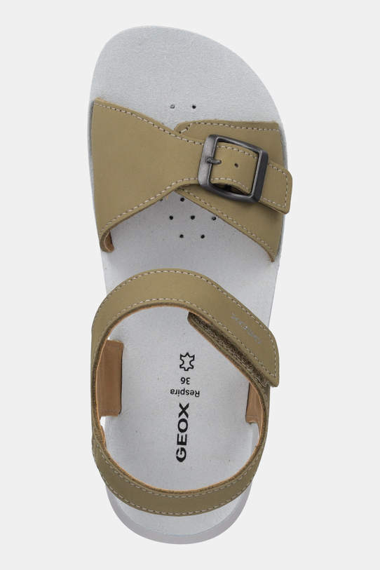 Παιδικά σανδάλια από δέρμα nubuck Geox LIGHTFLOPPY πράσινο J45GQD.00032.36.39