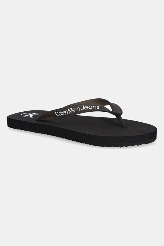 Σαγιονάρες Calvin Klein Jeans BEACH SANDAL TRANSPARENT TPU φλατ μαύρο YW0YW01829