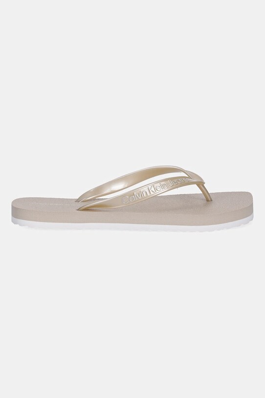 Σαγιονάρες Calvin Klein Jeans THONG+ TPU METALLIC YW0YW01720 μπεζ SS25