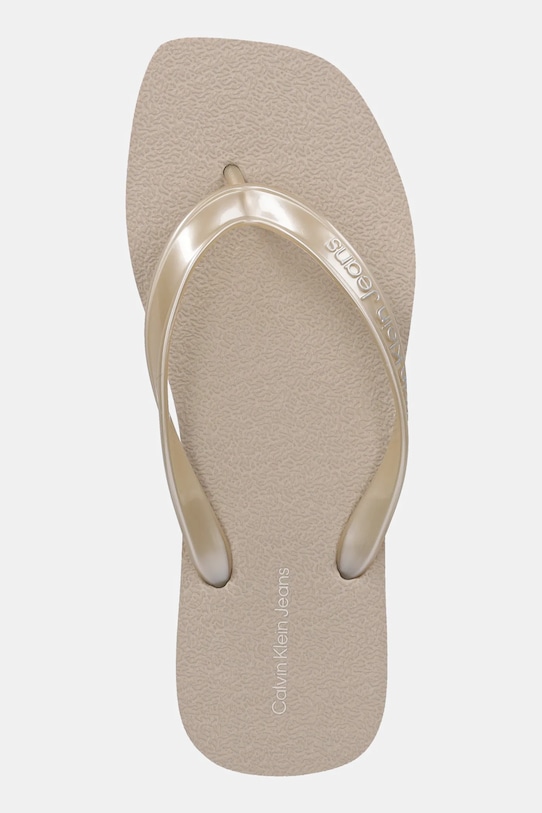 Σαγιονάρες Calvin Klein Jeans THONG+ TPU METALLIC μπεζ YW0YW01720