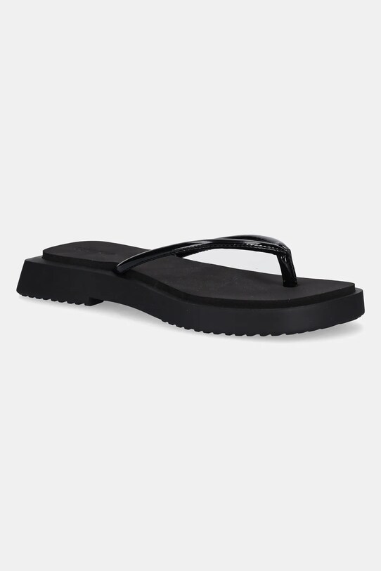 Σαγιονάρες Calvin Klein Jeans SQ LOW WEDGE SANDAL STITCH ίσια πλατφόρμα μαύρο YW0YW01716