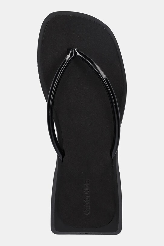 Σαγιονάρες Calvin Klein Jeans SQ LOW WEDGE SANDAL STITCH μαύρο YW0YW01716