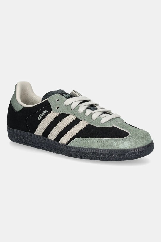 Σουέτ αθλητικά παπούτσια adidas Originals Samba OG W φλατ μαύρο JI2680