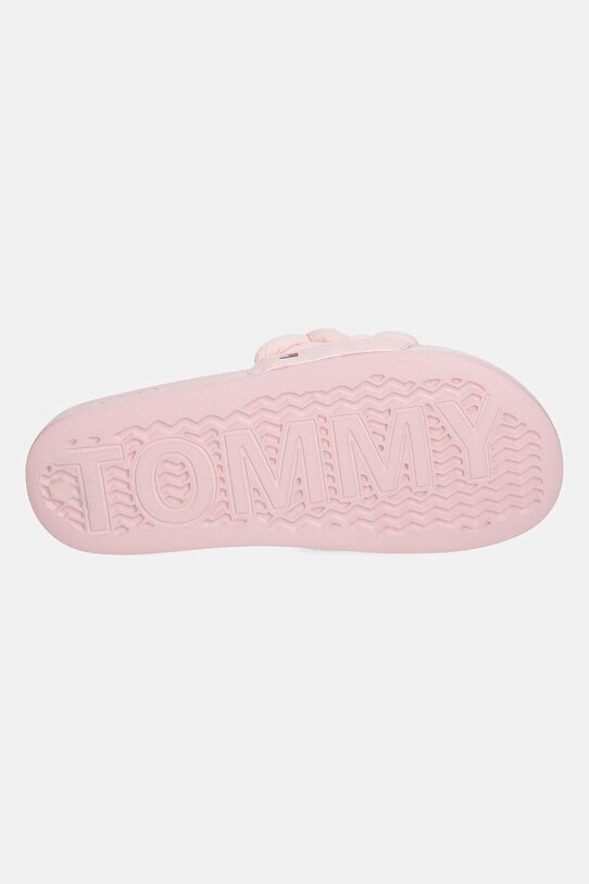 Παντόφλες Tommy Jeans BRAIDED SLIDE EN0EN02764 ροζ