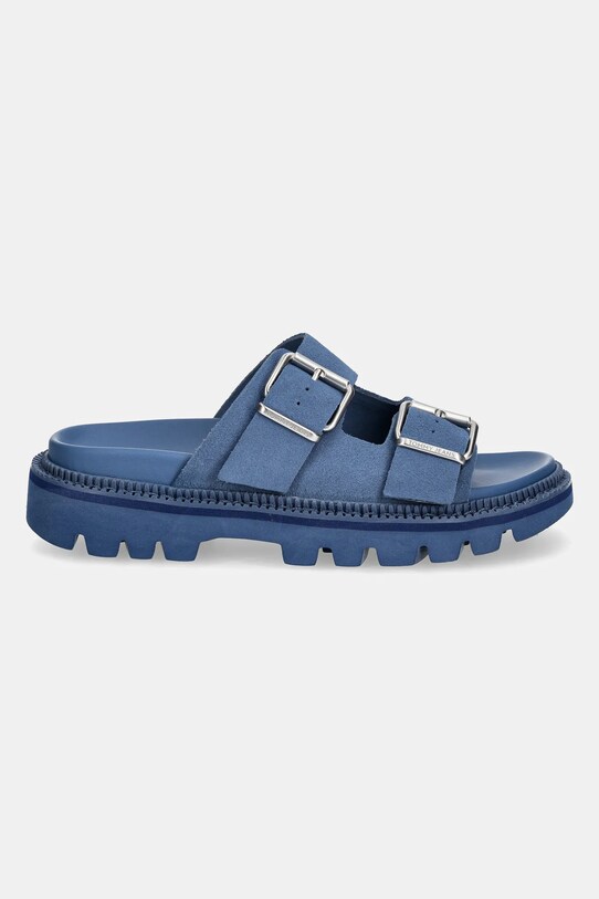Παντόφλες σουέτ Tommy Jeans DOUBLE STRAP SANDAL SUEDE EN0EN02797 μπλε SS25