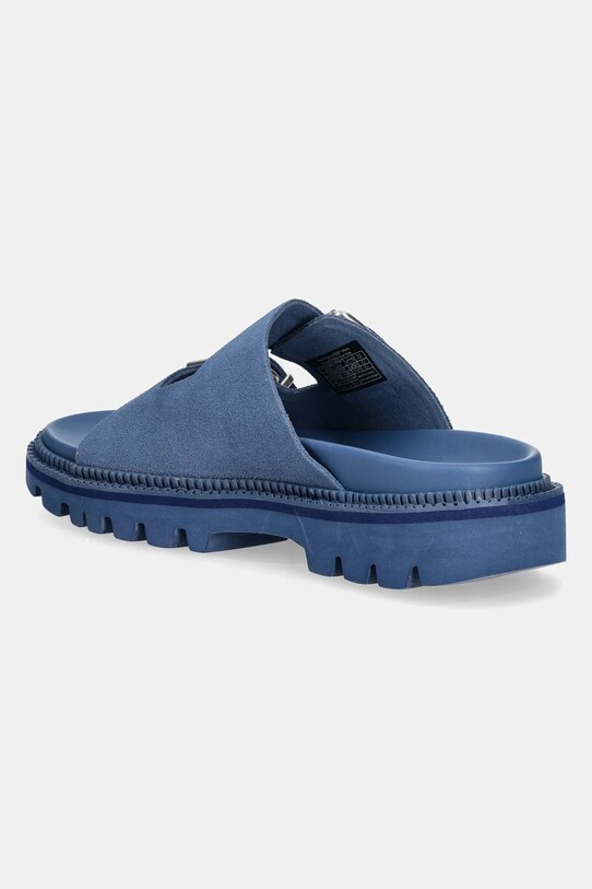 Παπούτσια Παντόφλες σουέτ Tommy Jeans DOUBLE STRAP SANDAL SUEDE EN0EN02797 μπλε