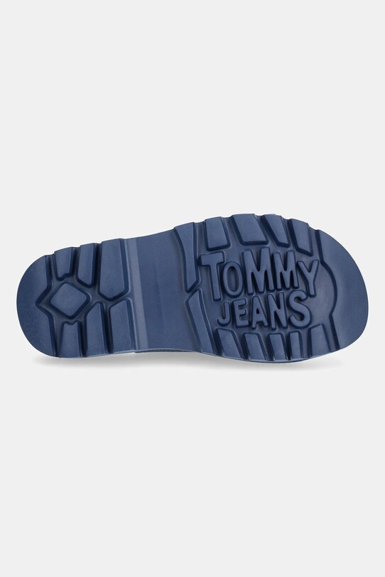 Παντόφλες σουέτ Tommy Jeans DOUBLE STRAP SANDAL SUEDE EN0EN02797 μπλε
