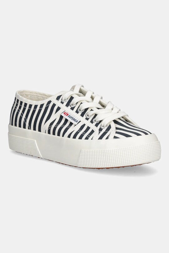 Πάνινα παπούτσια Superga STRIPES PRINT φλατ σκούρο μπλε S2136YW.AD5
