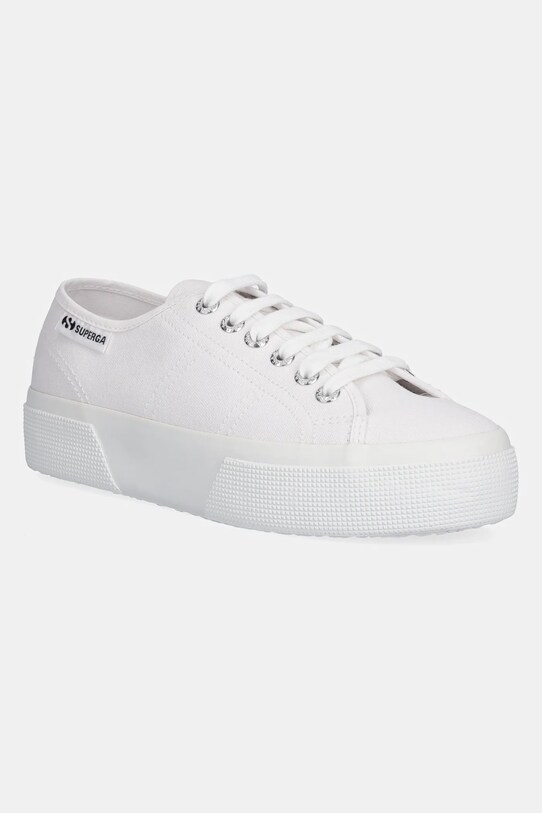 Πάνινα παπούτσια Superga PLATFORM LEGGERA φλατ λευκό S2142ZW.901