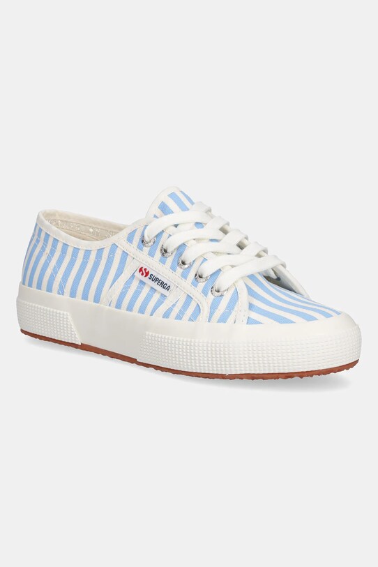 Πάνινα παπούτσια Superga STRIPES PRINT φλατ μπλε S8148TW.ACF