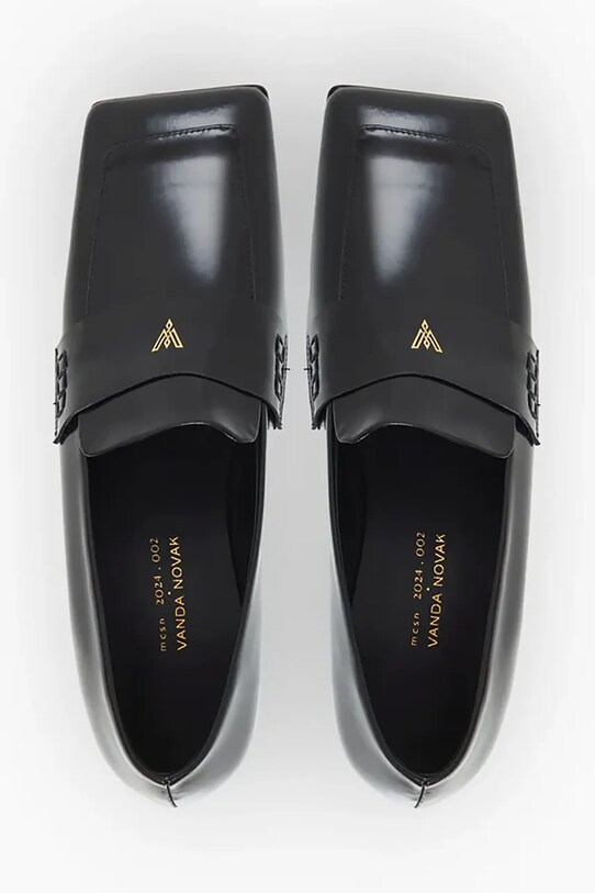 Δερμάτινα μοκασίνια Vanda Novak Alex μαύρο Alex.Cristal.Black