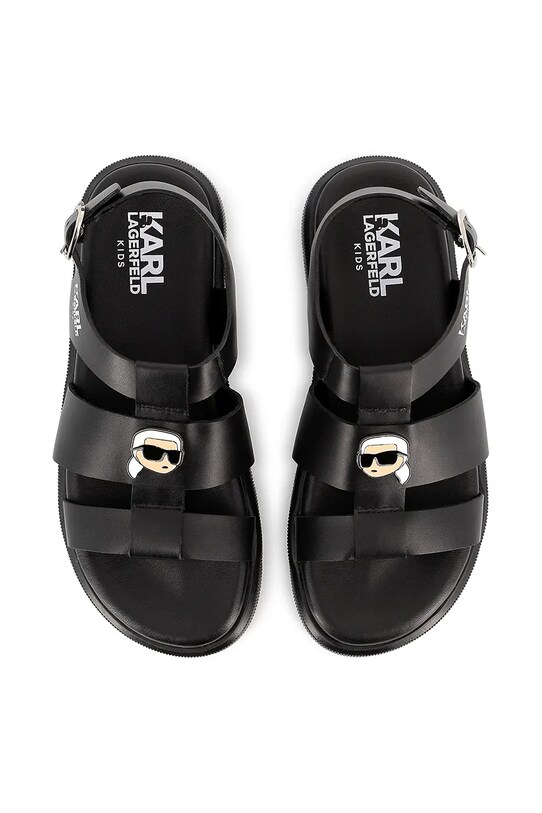 Παιδικά δερμάτινα σανδάλια Karl Lagerfeld μαύρο Z30372.30.35