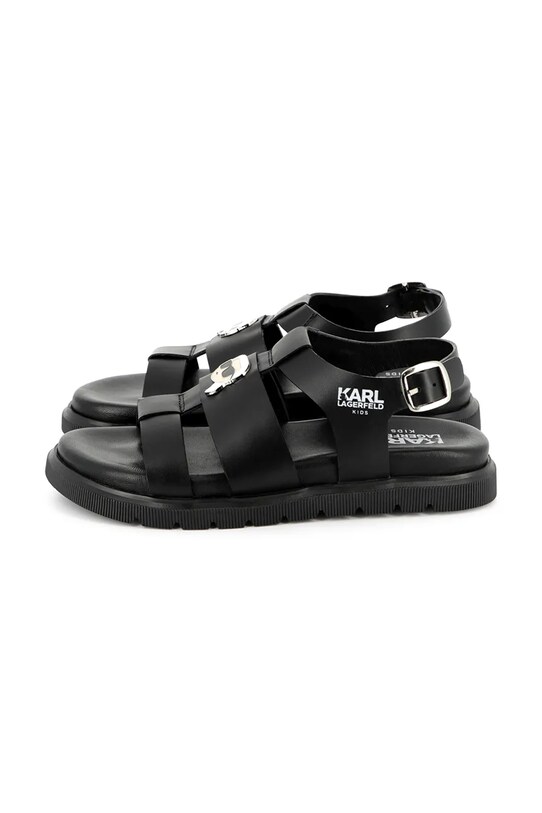 Παιδικά δερμάτινα σανδάλια Karl Lagerfeld Z30372.36.39 μαύρο SS25