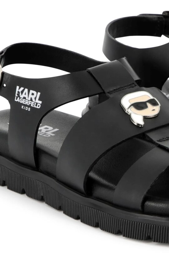 Παιδικά δερμάτινα σανδάλια Karl Lagerfeld Z30372.36.39 μαύρο