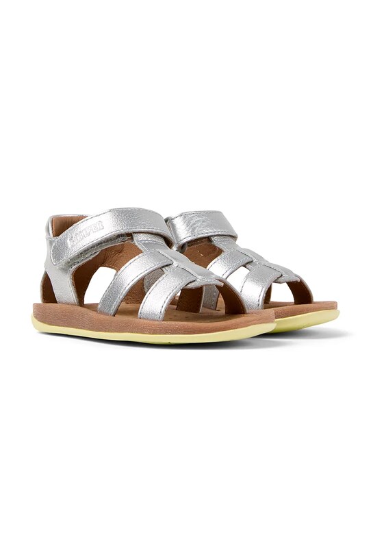 Παιδικά δερμάτινα σανδάλια Camper Bicho FW Planet friendly ασημί K800628