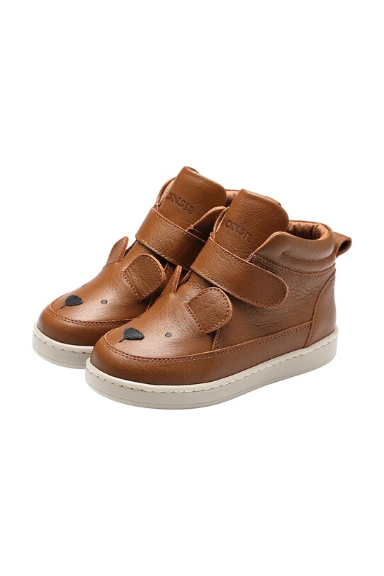 Παιδικά δερμάτινα αθλητικά παπούτσια Donsje Mika Sneakers Bear 2030201.22.28 καφέ SS25