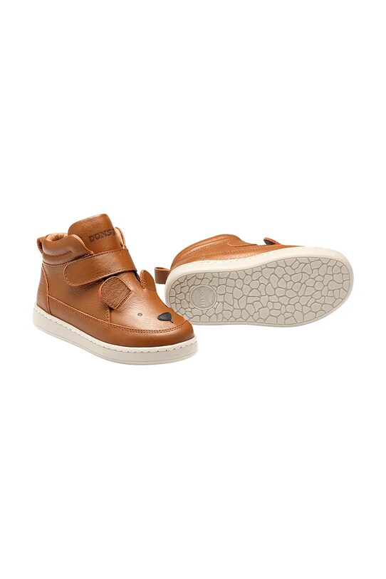 Παιδικά δερμάτινα αθλητικά παπούτσια Donsje Mika Sneakers Bear 2030201.22.28 καφέ