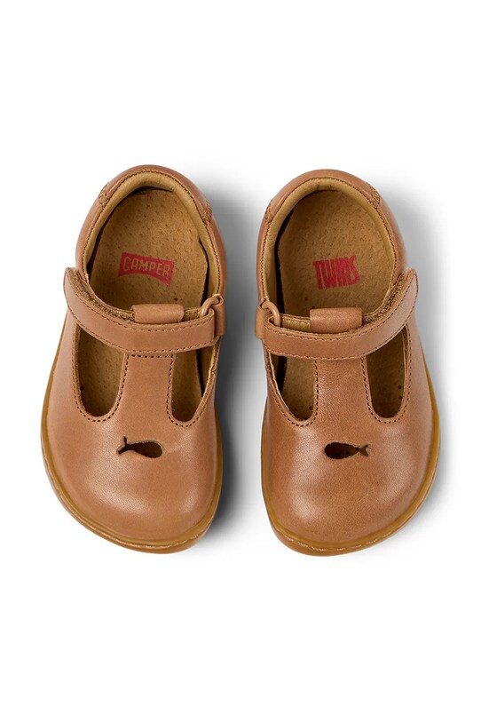 Δερμάτινα παιδικά κλειστά παπούτσια Camper Peu Cami TWS FW καφέ K800564
