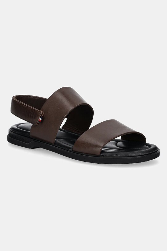 Δερμάτινα σανδάλια Tommy Hilfiger PREMIUM HILFIGER STRAPPY LH SAND συνθετικό καφέ FM0FM05356