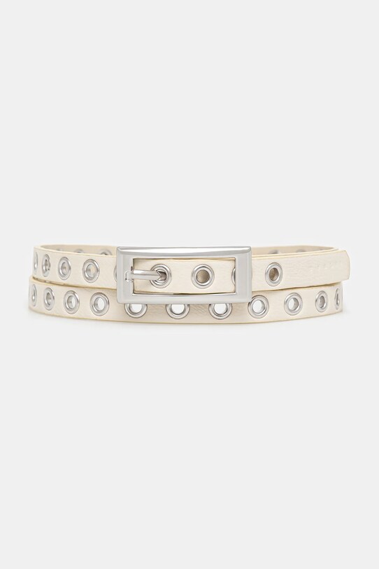 Ζώνη Sisley απομίμηση λείου δέρματος μπεζ 6GYWWL02W