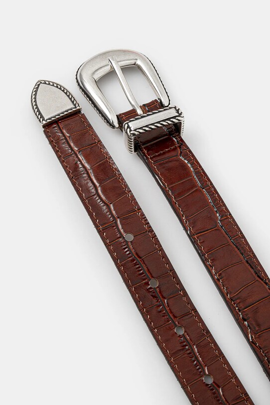 Δερμάτινη ζώνη Drôle de Monsieur La Ceinture Croco G.AC168.LH031.BN καφέ SS25