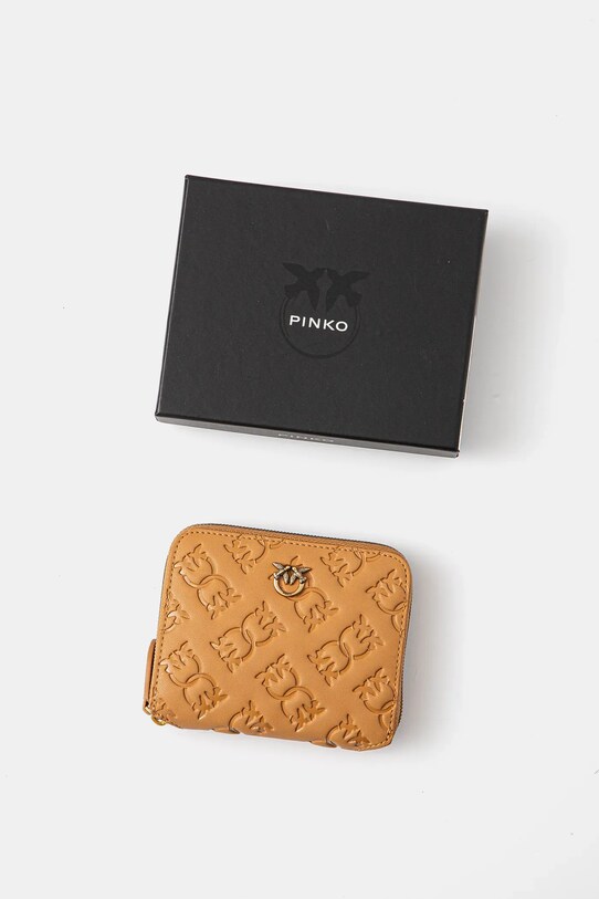 Δερμάτινο πορτοφόλι Pinko καφέ 100249.A1YB