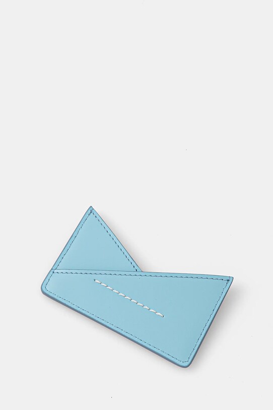 Δερμάτινη θήκη για κάρτες MM6 Maison Margiela SA6UI0014.P7183 μπλε SS25