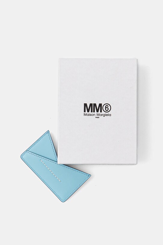Αξεσουάρ Δερμάτινη θήκη για κάρτες MM6 Maison Margiela SA6UI0014.P7183 μπλε