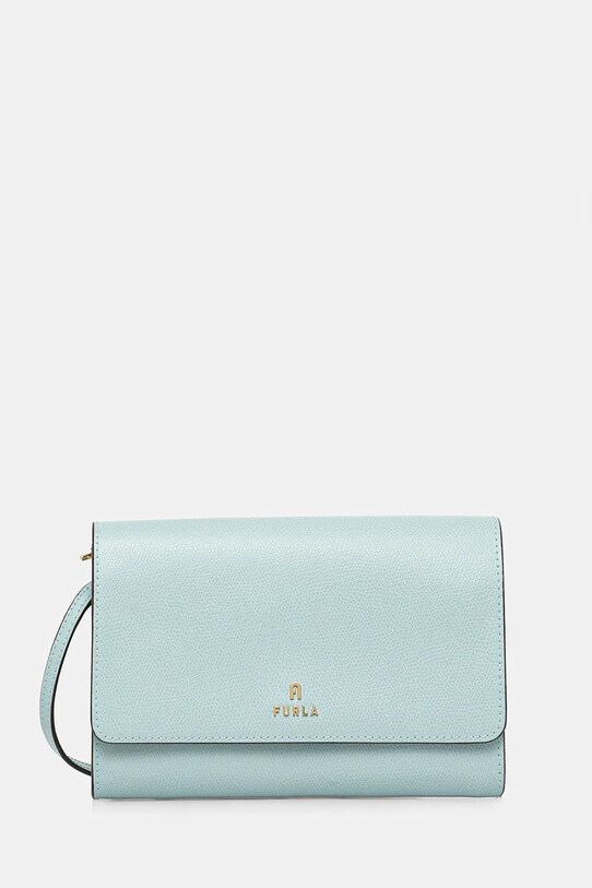 Δερμάτινη τσάντα Furla λείο δέρμα τιρκουάζ WE00675.ARE000.AQ000