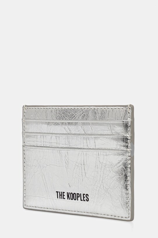 Δερμάτινη θήκη για κάρτες The Kooples AFPM30000K ασημί SS25