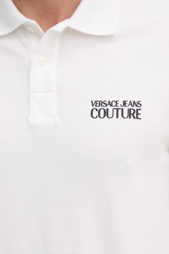 Βαμβακερό μπλουζάκι πόλο Versace Jeans Couture 78GAG623.J0003 μπεζ