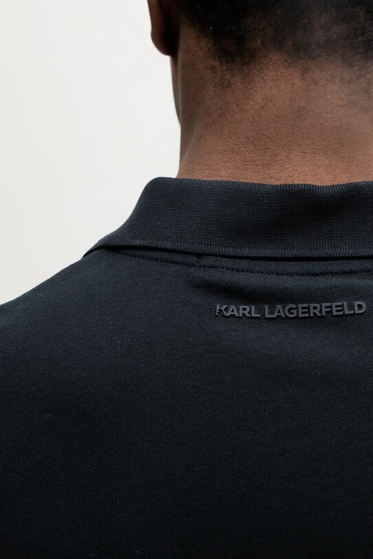 Βαμβακερό μπλουζάκι πόλο Karl Lagerfeld 552224.745710 σκούρο μπλε