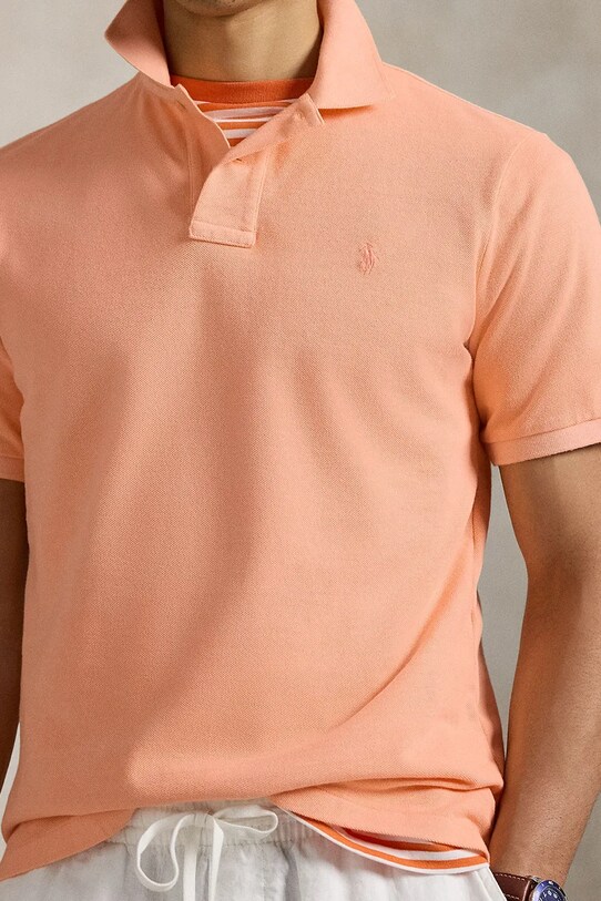 Βαμβακερό μπλουζάκι πόλο Polo Ralph Lauren κίτρινο 710969626