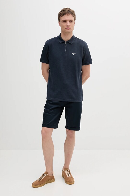 Βαμβακερό μπλουζάκι πόλο Barbour Hingham Polo Shirt MML1458 σκούρο μπλε SS25