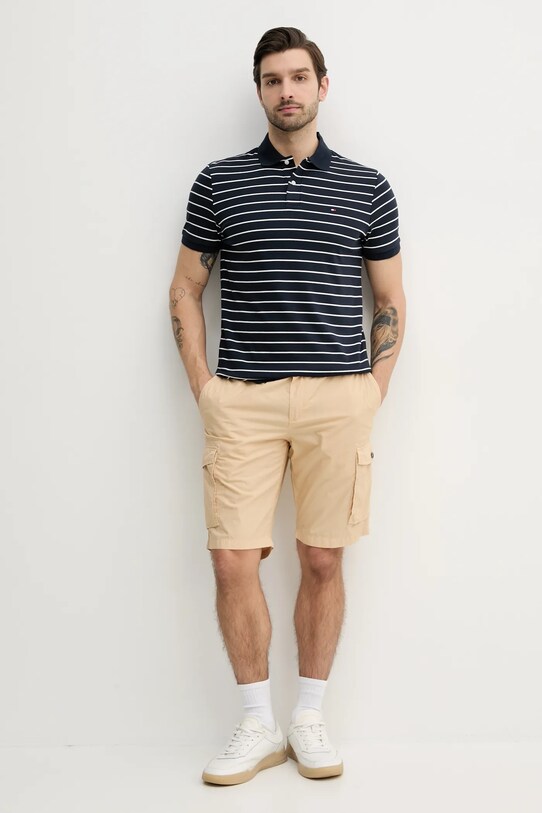 Βαμβακερό μπλουζάκι πόλο Tommy Hilfiger MW0MW39994 σκούρο μπλε SS25