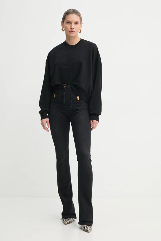 Τζιν παντελόνι Elisabetta Franchi PJ88N51E2 μαύρο SS25