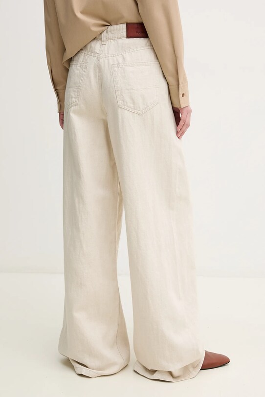 Ρούχα Τζιν με μείγμα από λινό Pepe Jeans WIDE LEG JEANS UHW JAIMY PL204740TC9 μπεζ