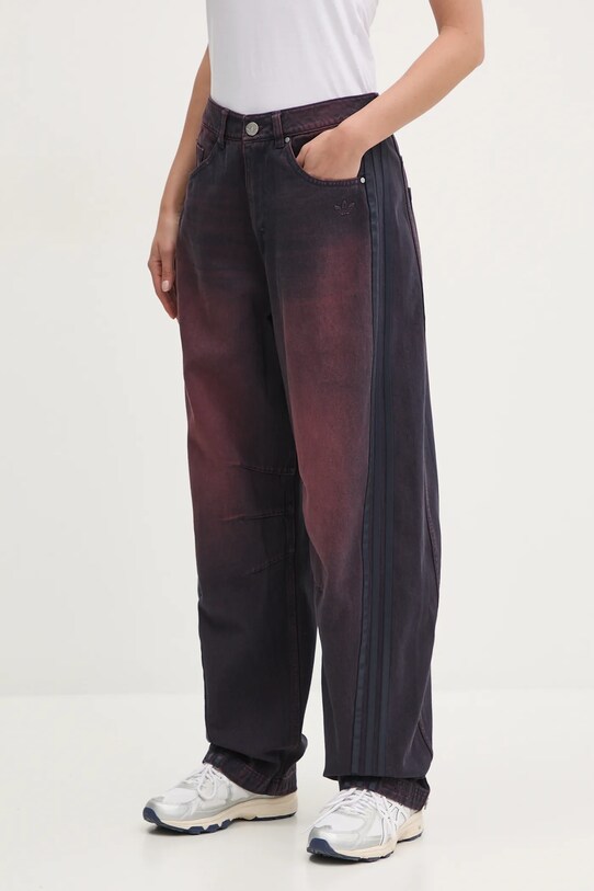 Τζιν παντελόνι adidas Originals DENIM BN PANT μωβ JX9214
