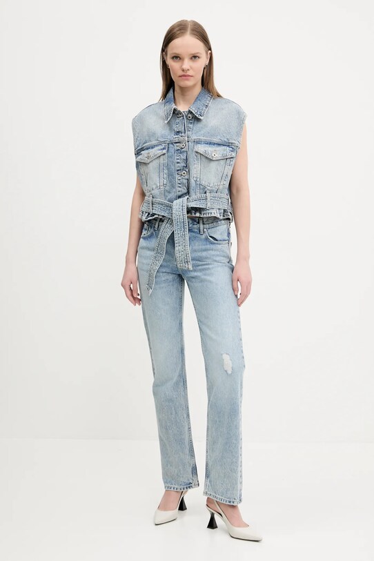 Βαμβακερό τζιν Hugo Blue 50537425 μπλε SS25